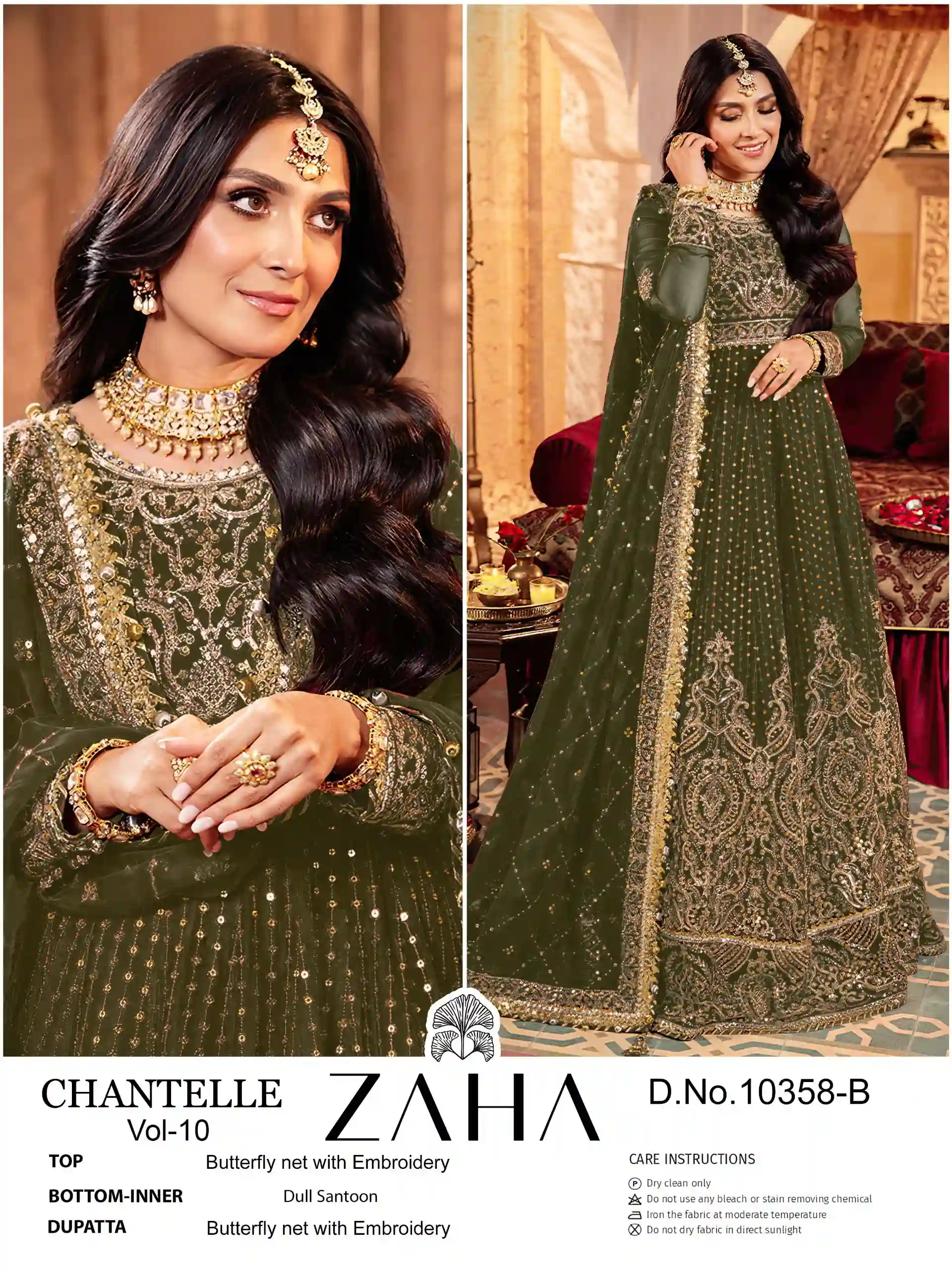 Zaha Chantelle Vol 10 Butterfly Net Wholesale Pakistani Salwar Suit Catalog — Wholesale Pakistani Suits, MPA wholesale from Surat — Photo 7